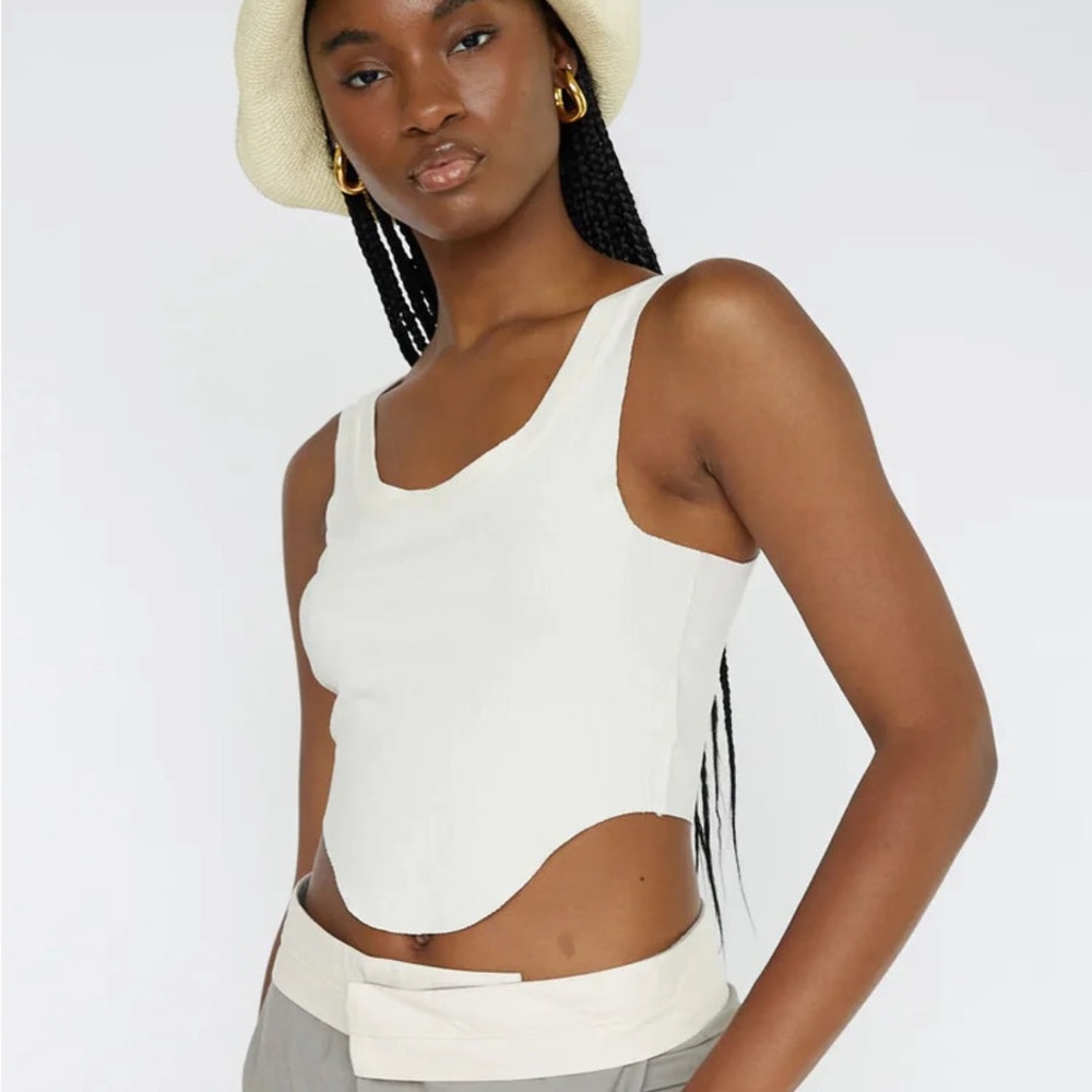 Mott50 Coolibar Isola Corset Tank in French Vanilla - Picture 3 of 8